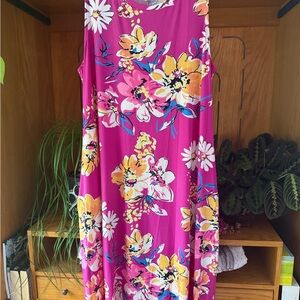 LuLaRoe Floral Dress in Pink and Yellow